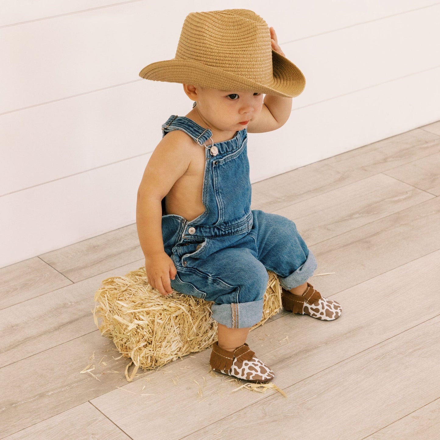 Suede Cow Print Moccasin Baby Shoe Moccasin Soft Sole
