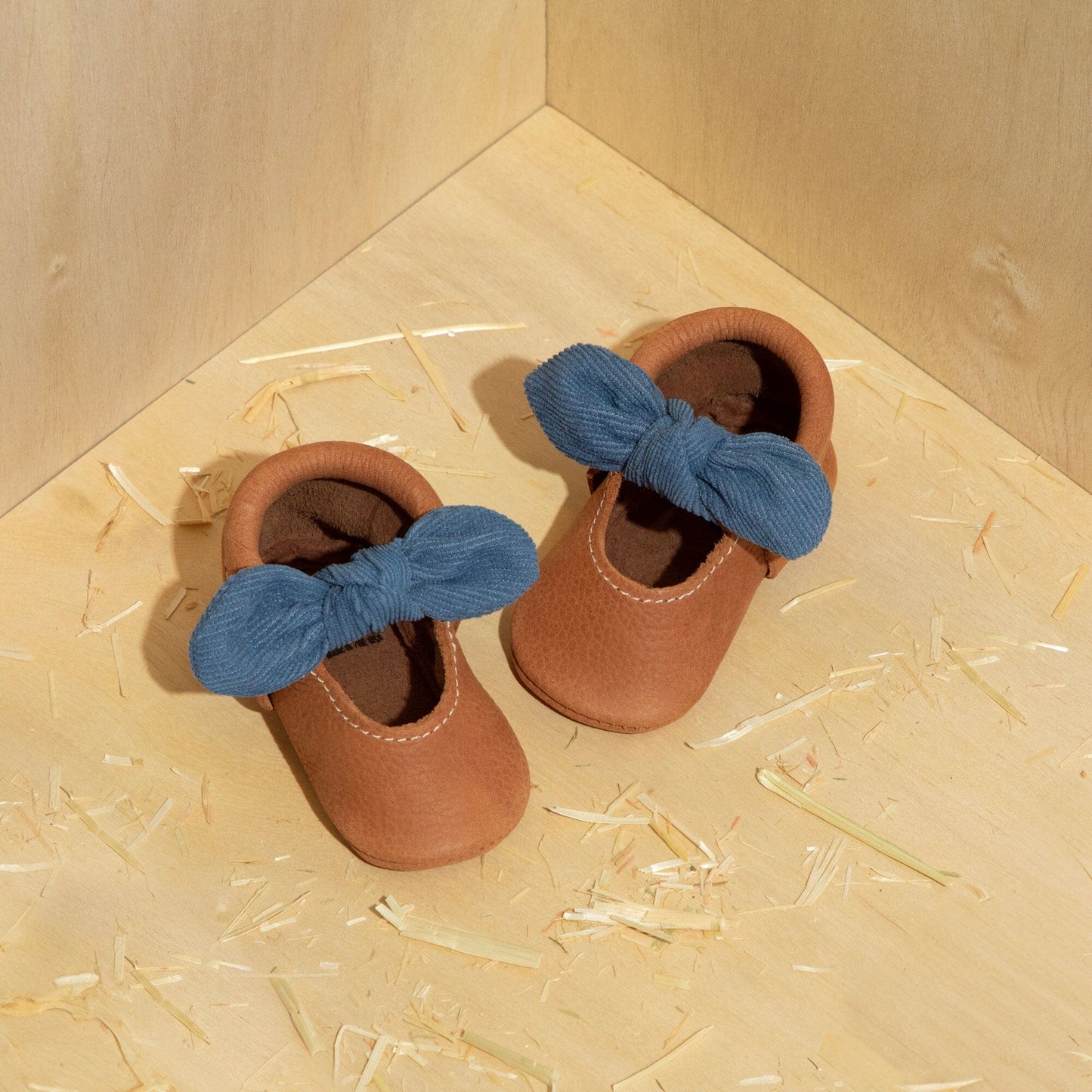 Corduroy Cowgirl Knotted Bow Baby Shoe Knotted Bow Mocc Soft Sole