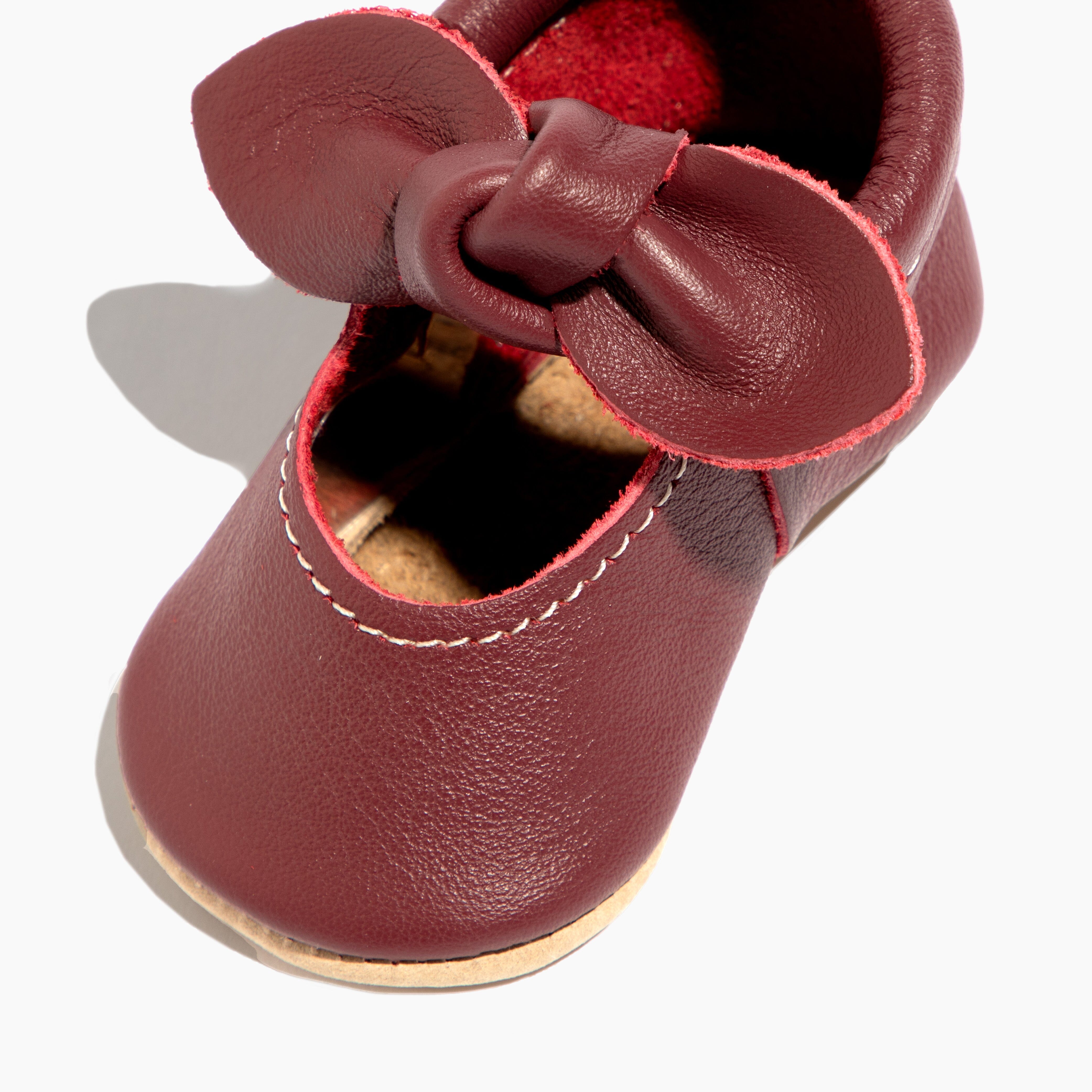 Winterberry Knotted Bow Baby Shoe Knotted Bow Mocc Soft Sole