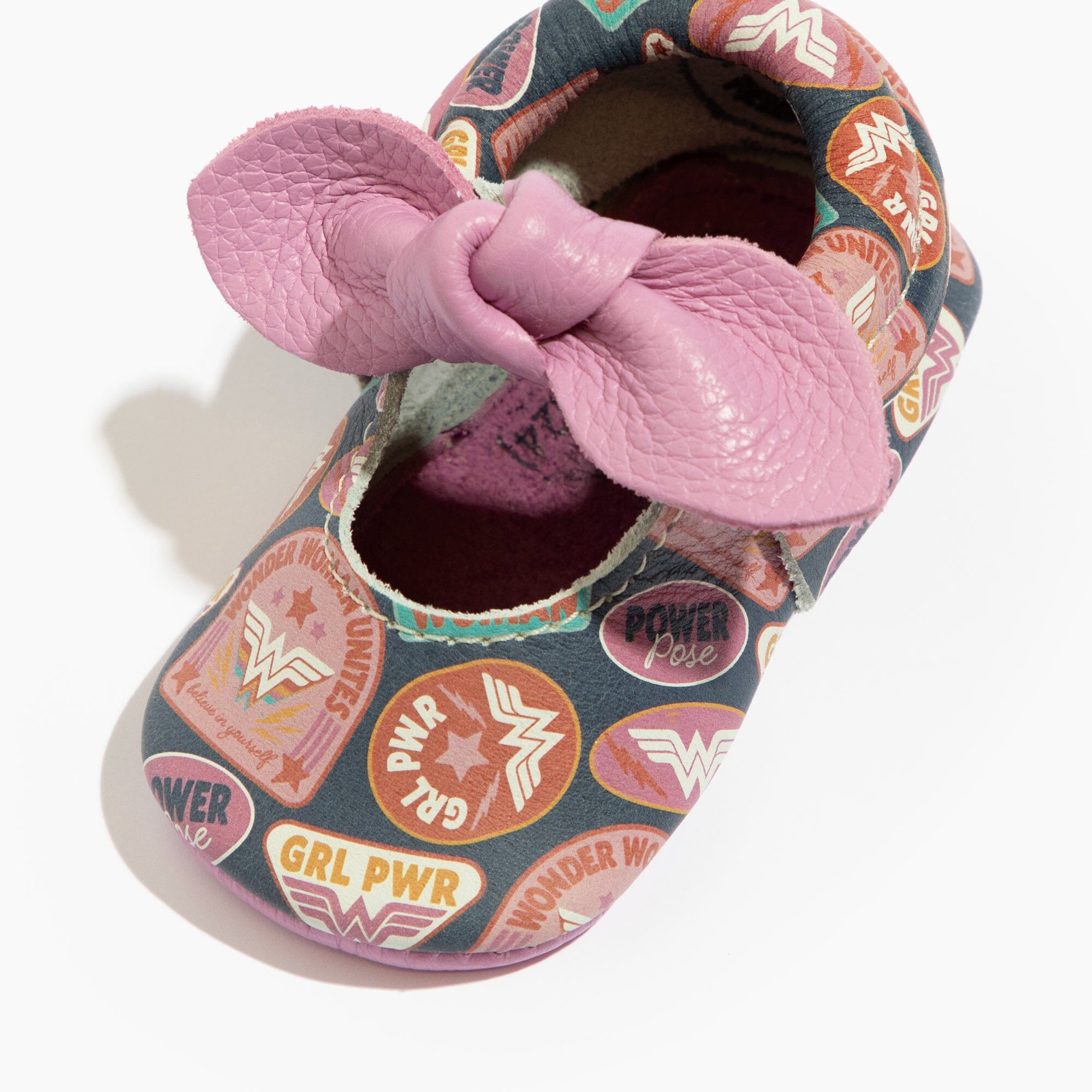 Wonder Woman™ Girl Power Knotted Bow Baby Shoe Knotted Bow Mocc Soft Sole