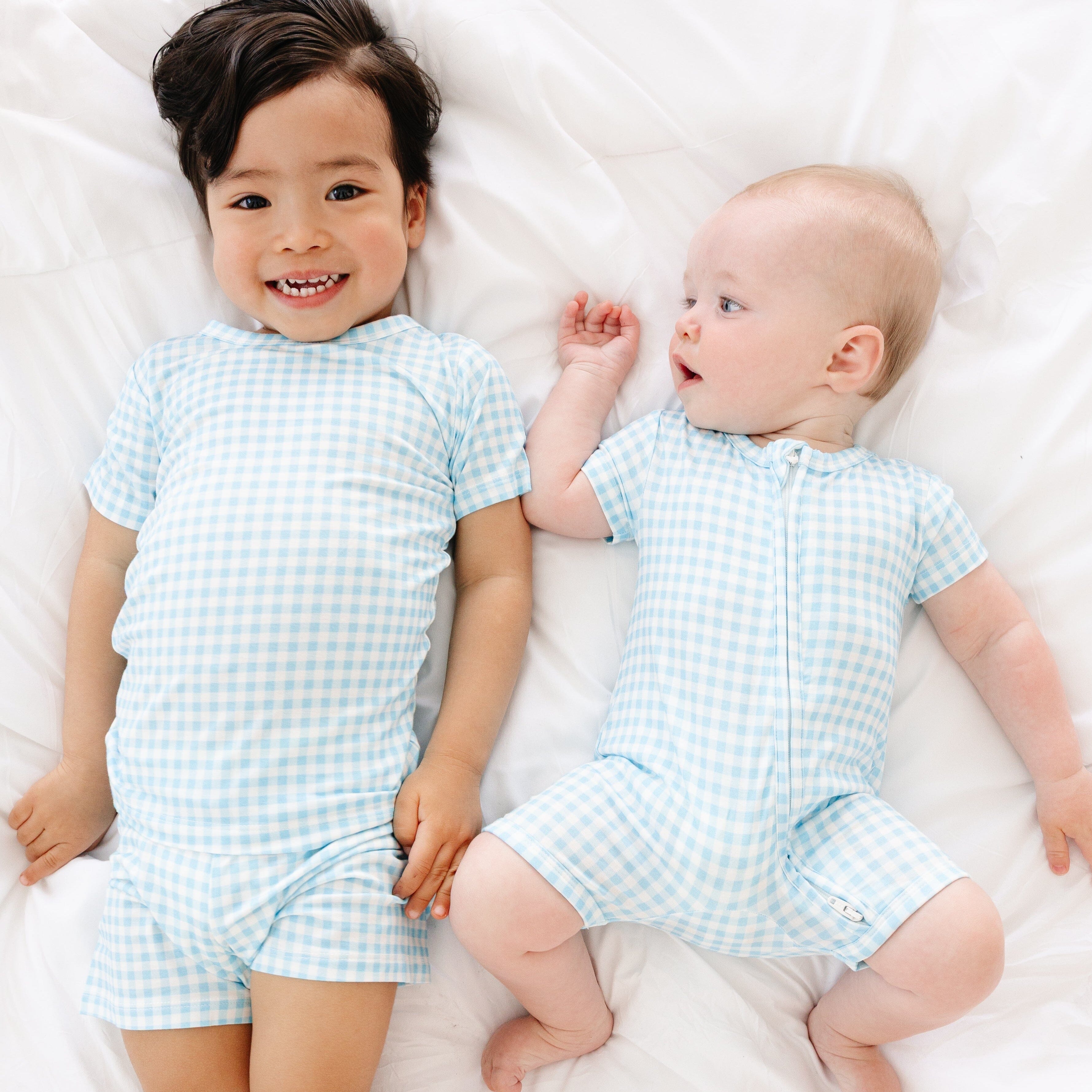 Harbor Gingham Short Sleeve & Shorts Bamboo Sleeper Motette