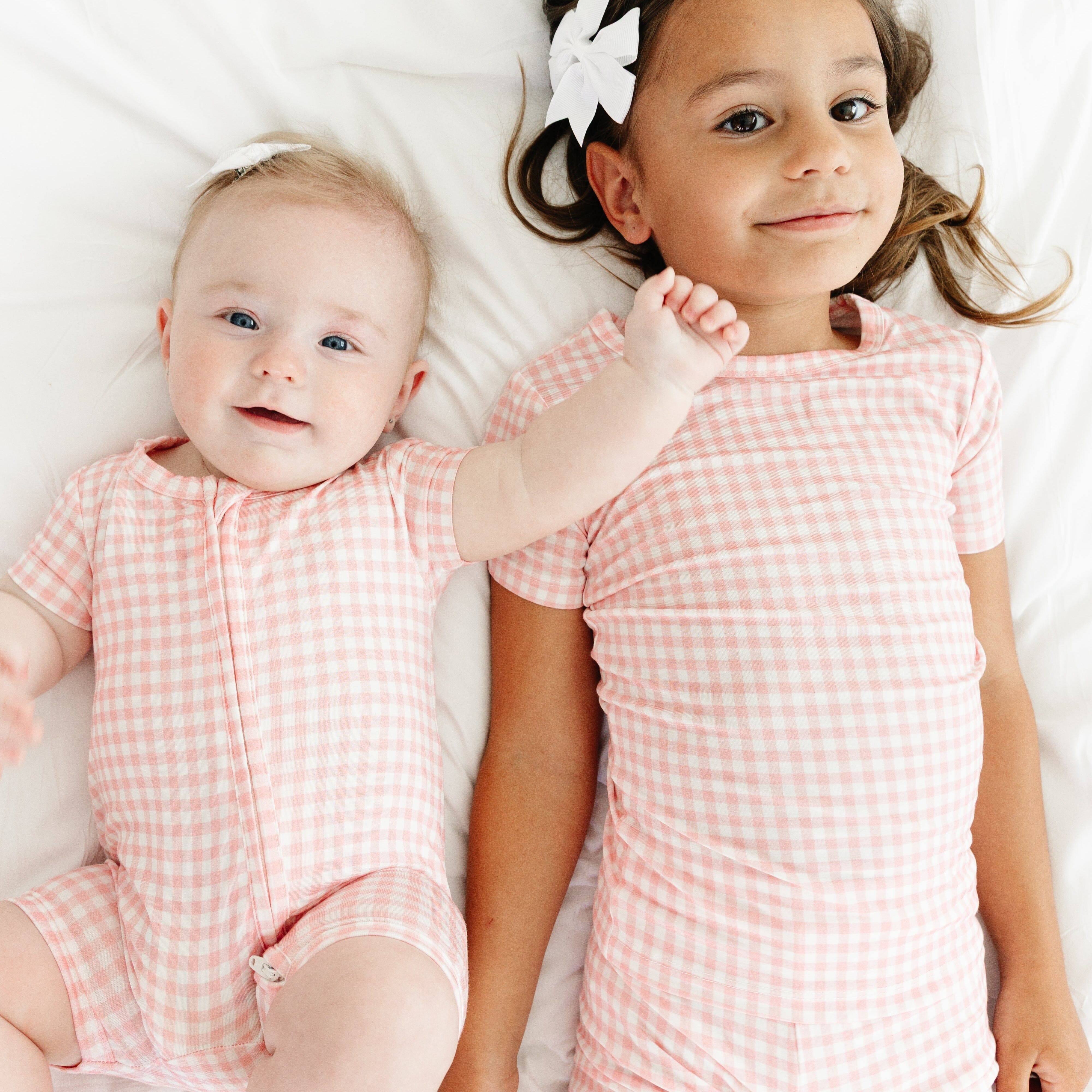 Sugar Gingham Short Sleeve & Shorts Bamboo Sleeper Motette