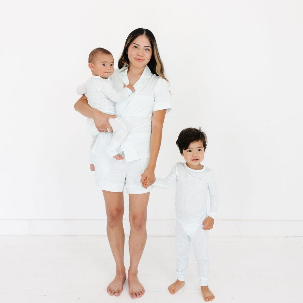 Cloud Stripe Short Sleeve & Shorts Bamboo Women's Pajama Set Motette