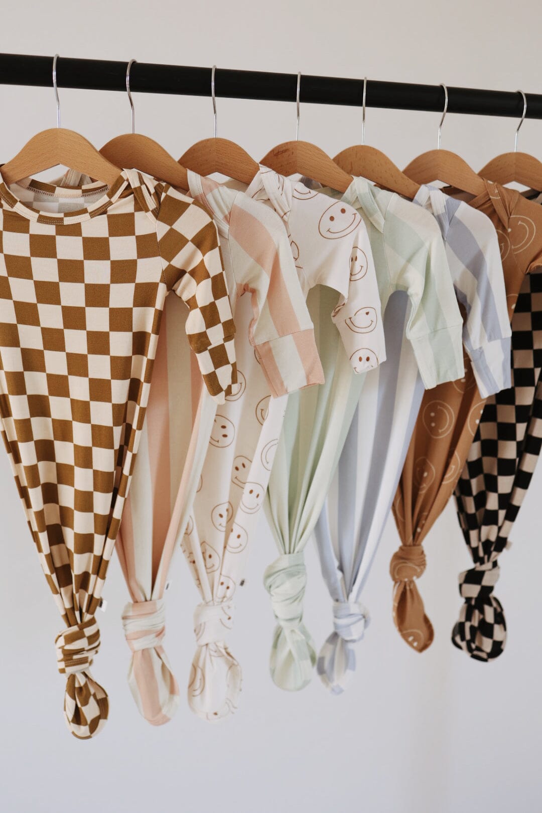 Bamboo Knotted Gown | Olive Checkerboard forever french baby