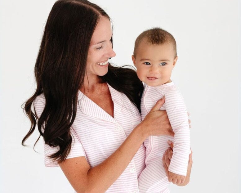 Ballet Stripe Short Sleeve & Shorts Bamboo Women's Pajama Set Motette