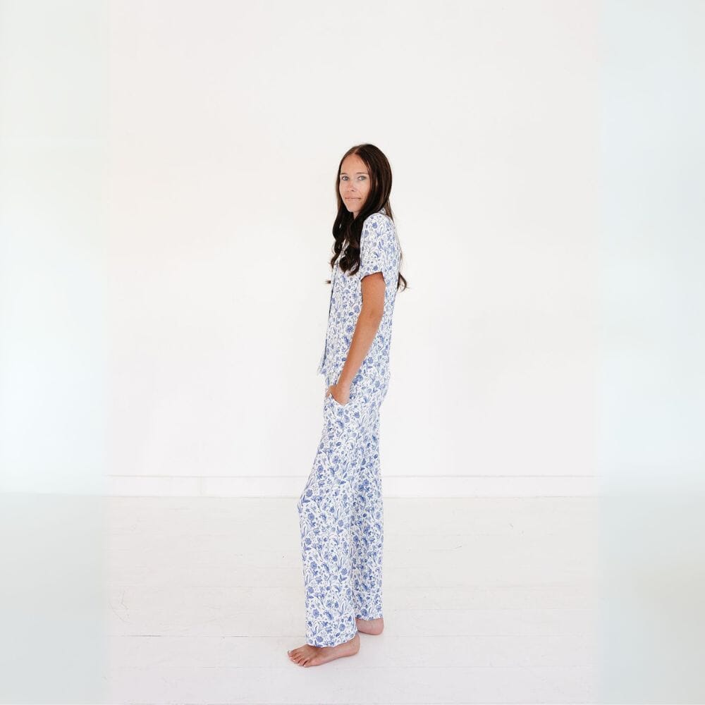 Porcelain Vine Short Sleeve & Pants Bamboo Women's Pajama Set Motette