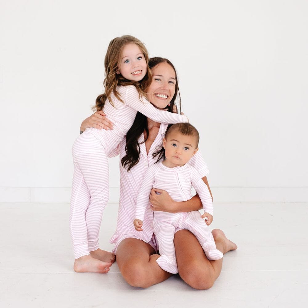 Ballet Stripe Short Sleeve & Shorts Bamboo Women's Pajama Set Motette