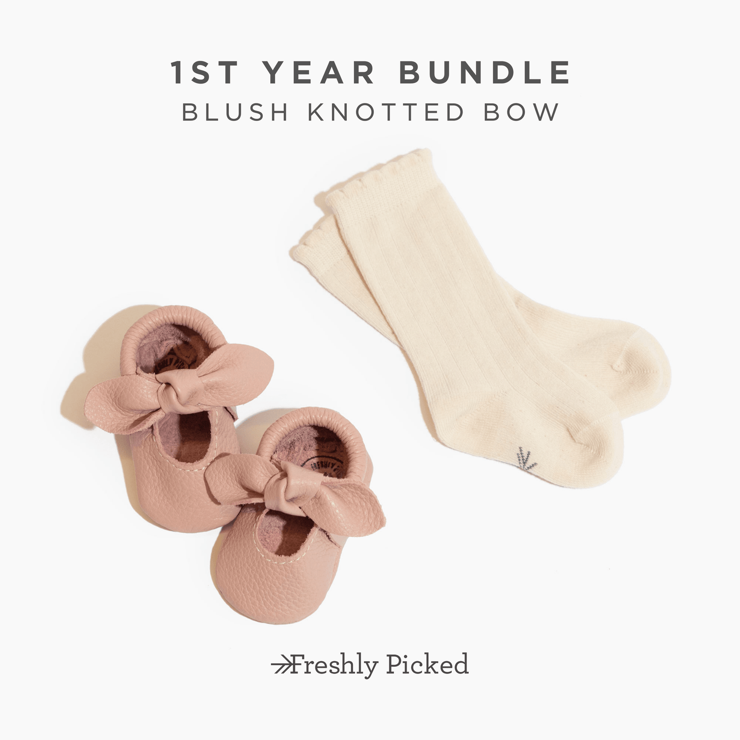 1st Year Bundle Bundles of Joy Bundles of Joy Blush Knotted Bow Mocc 