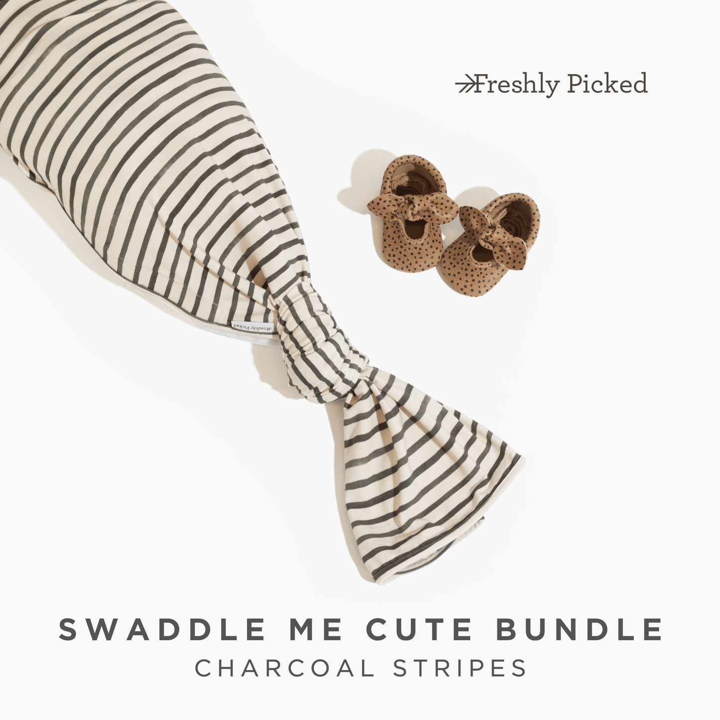 Swaddle Me Cute Bundle Bundles of Joy Bundles of Joy Charcoal Stripes 