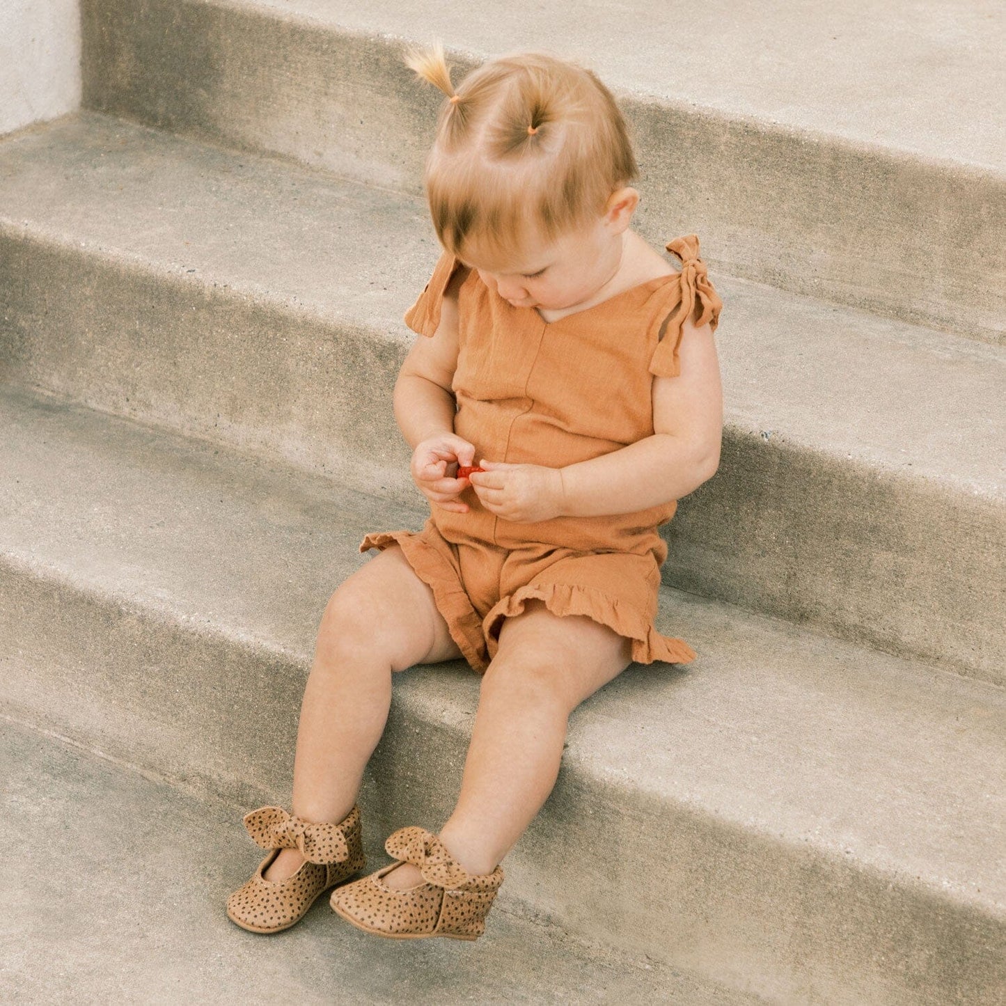 Almond Speckles Knotted Bow Mocc Knotted Bow Mocc Soft Sole