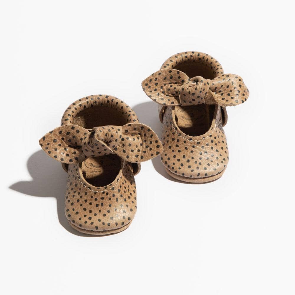 Copy of Almond Speckles Knotted Bow Mocc Knotted Bow Mocc Soft Sole