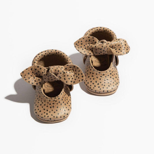 Copy of Almond Speckles Knotted Bow Mocc Knotted Bow Mocc Soft Sole
