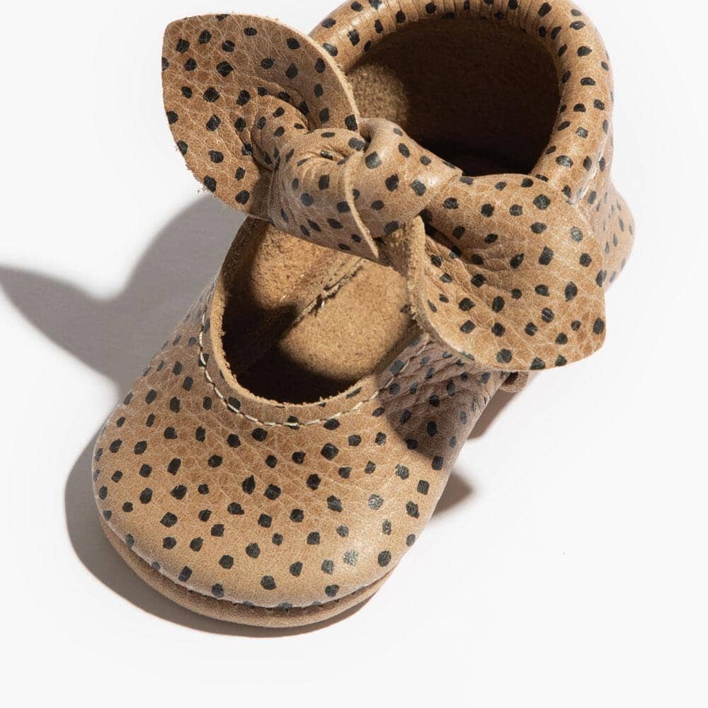 Copy of Almond Speckles Knotted Bow Mocc Knotted Bow Mocc Soft Sole