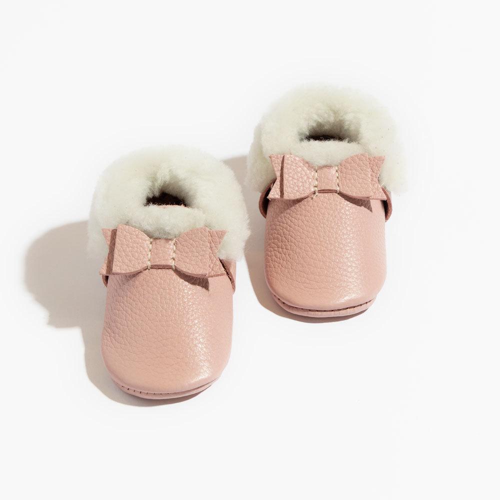 Blush Shearling Bow Mocc Shearling Bow Mocc Soft Soles