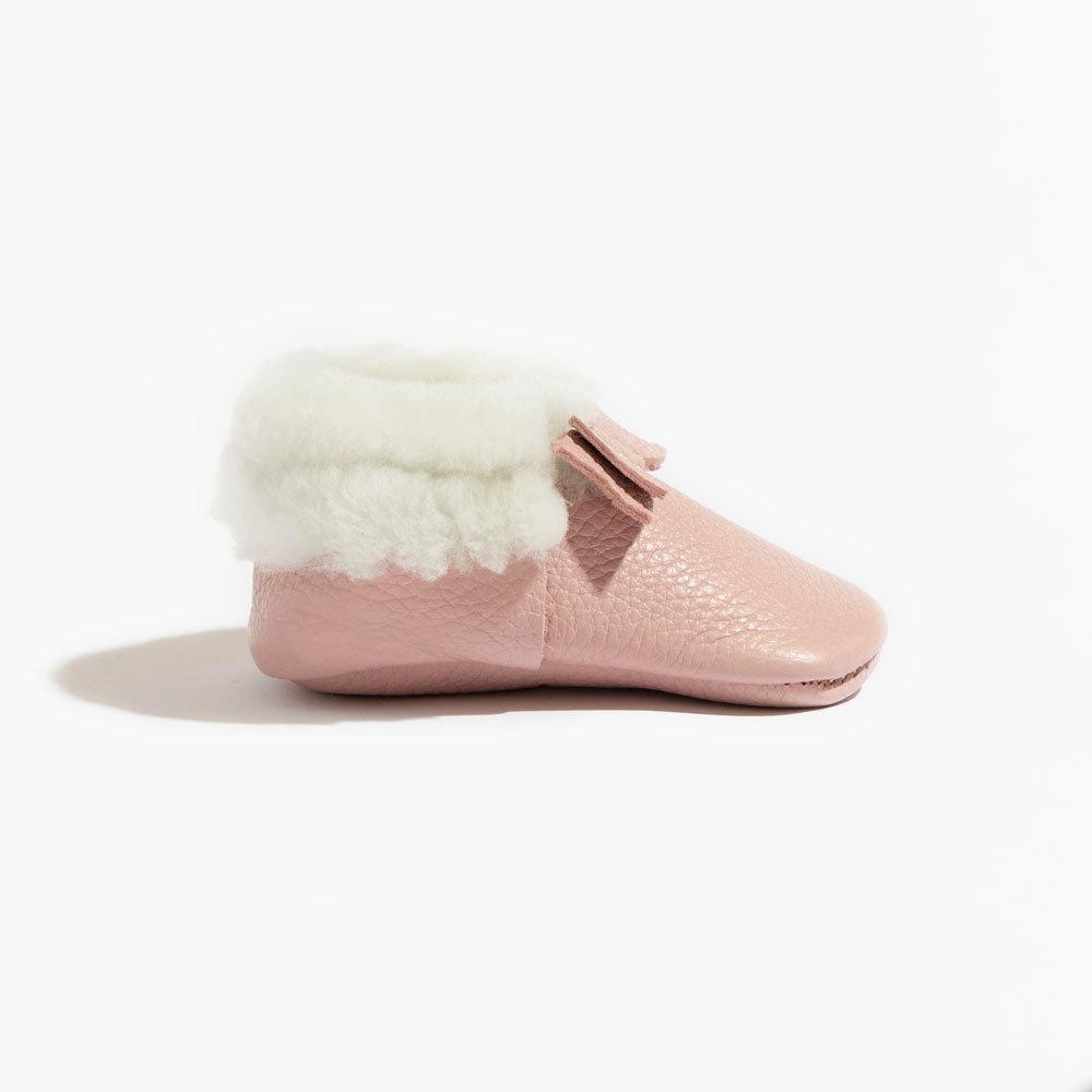 Blush Shearling Bow Mocc Shearling Bow Mocc Soft Soles