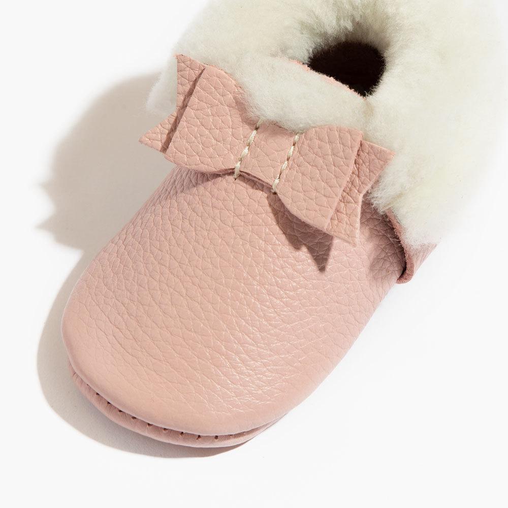 Blush Shearling Bow Mocc Shearling Bow Mocc Soft Soles