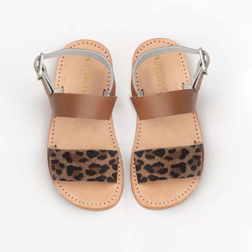Cognac with Leopard Sanibel Sandal sanibel sandal Kids Sandals