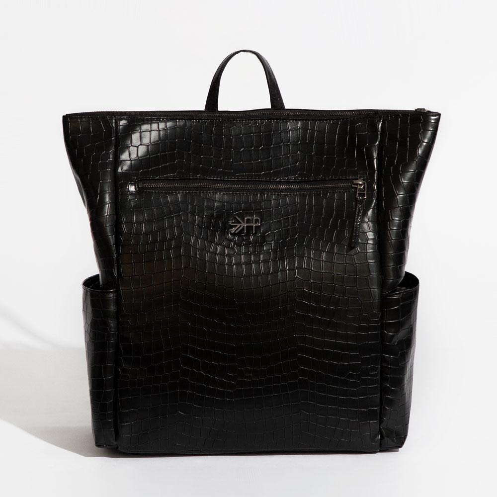 black croc backpack