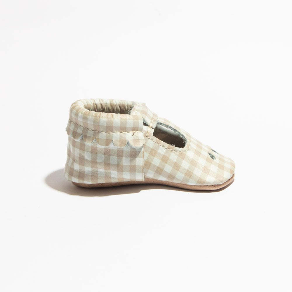 Almond Gingham Mary Jane Mary Jane Soft Sole 