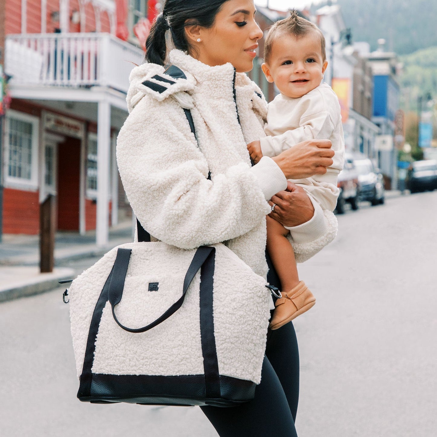 Ebony Teddy Tote Backpack Seoul Tote Backpack Diaper Bag