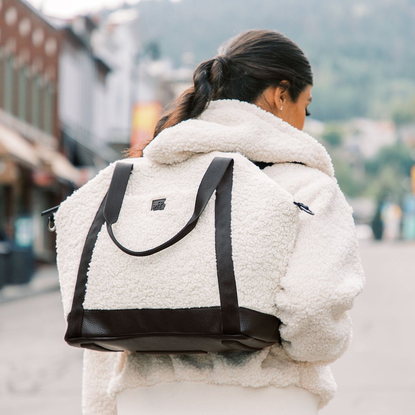 Ebony Teddy Tote Backpack Seoul Tote Backpack Diaper Bag