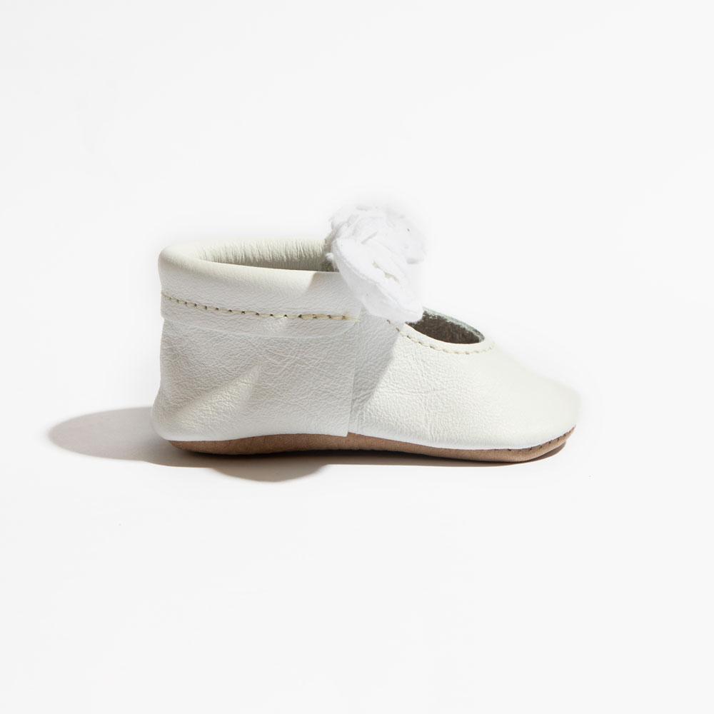 Ivory Swiss Dot Knotted Bow Mocc Freshly Picked