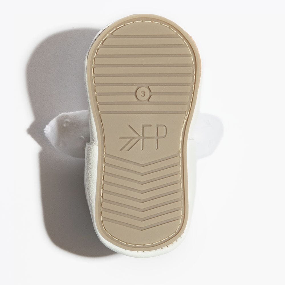 Ivory Swiss Dot Knotted Bow Mocc Knotted Bow Mocc Soft Sole