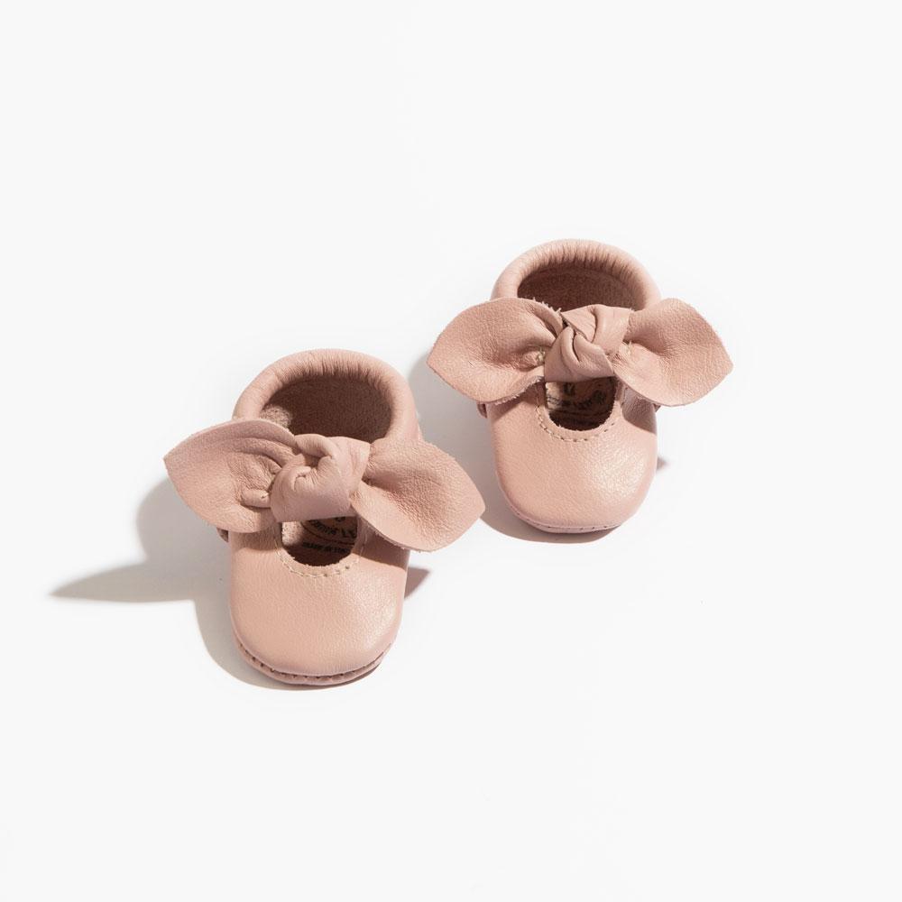 Newborn Blush Knotted Bow Mocc newborn knotted bow mocc Newborn