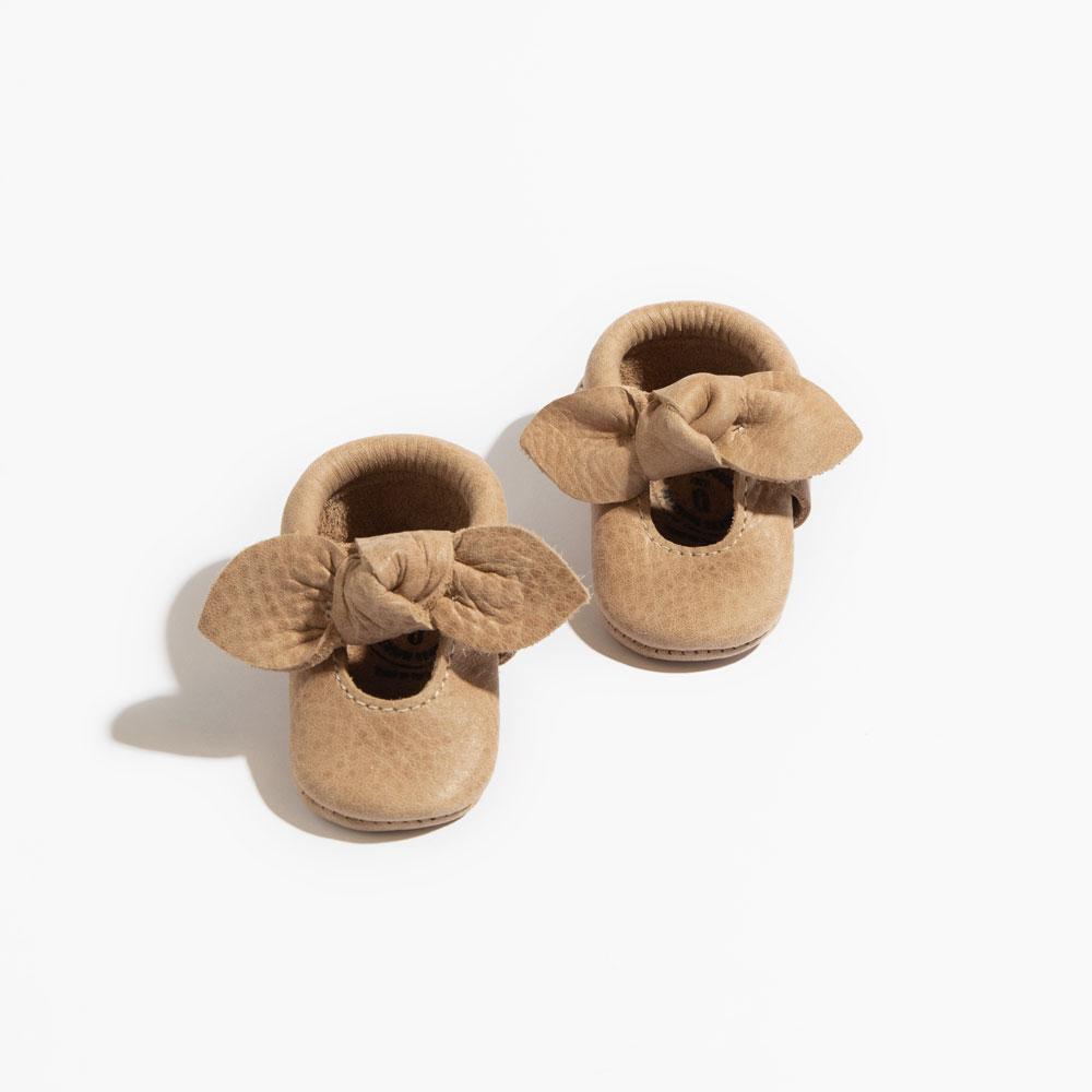 Newborn Weathered Brown Knotted Bow Mocc newborn knotted bow mocc Newborn