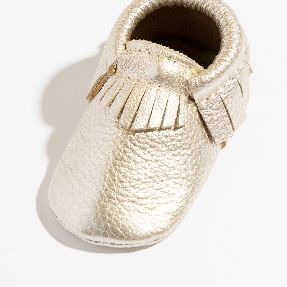 Platinum Moccasin Baby Shoe