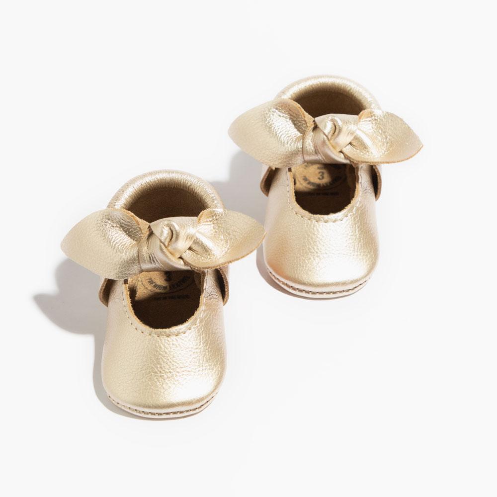 Platinum Knotted Bow Mocc knotted bow mocc Soft Sole