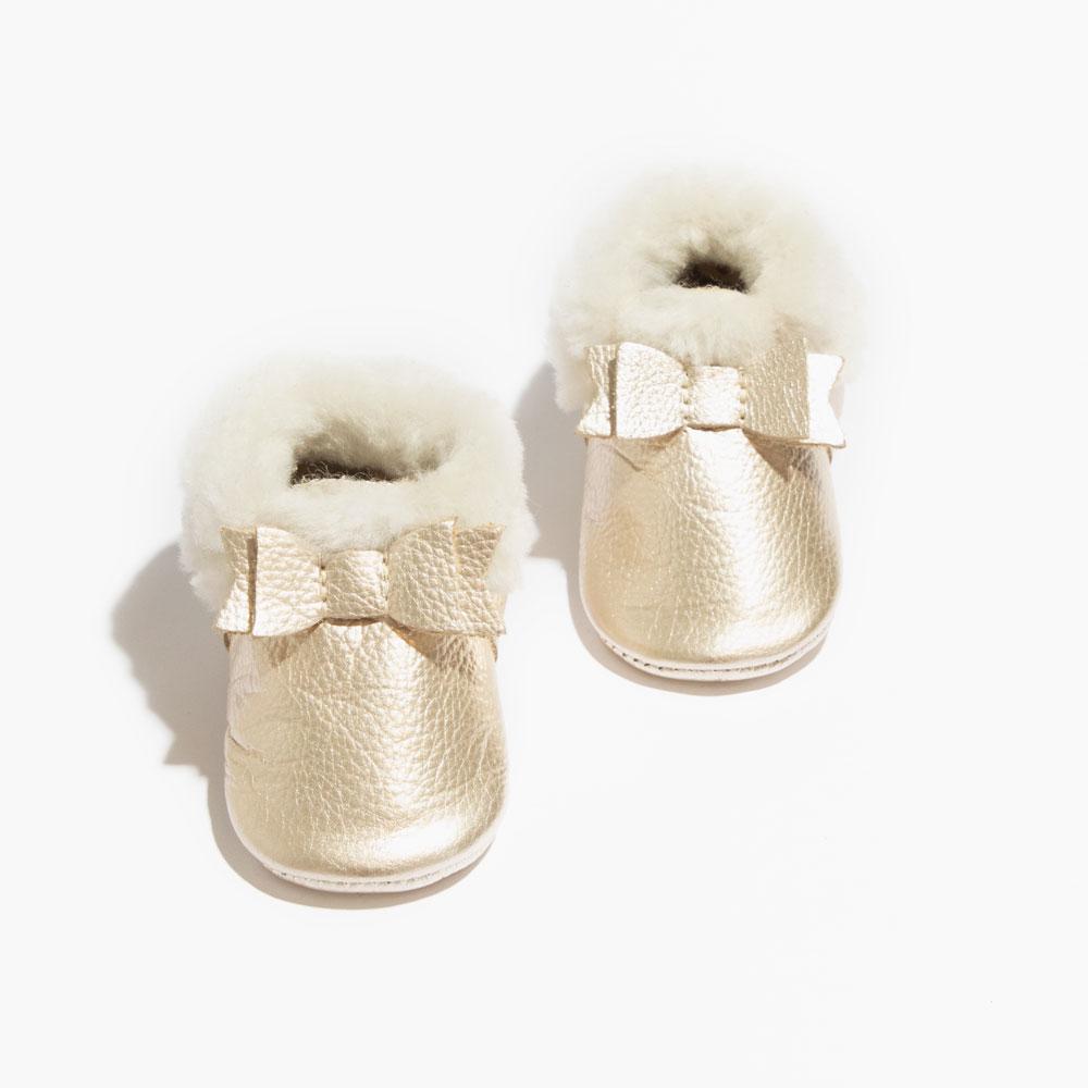 Platinum Shearling Bow Mocc Shearling Bow Mocc Soft Sole