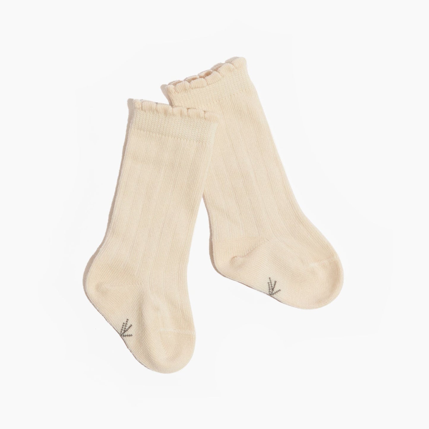 Ivory Scalloped Knee High Sock Knee High Sock Socks