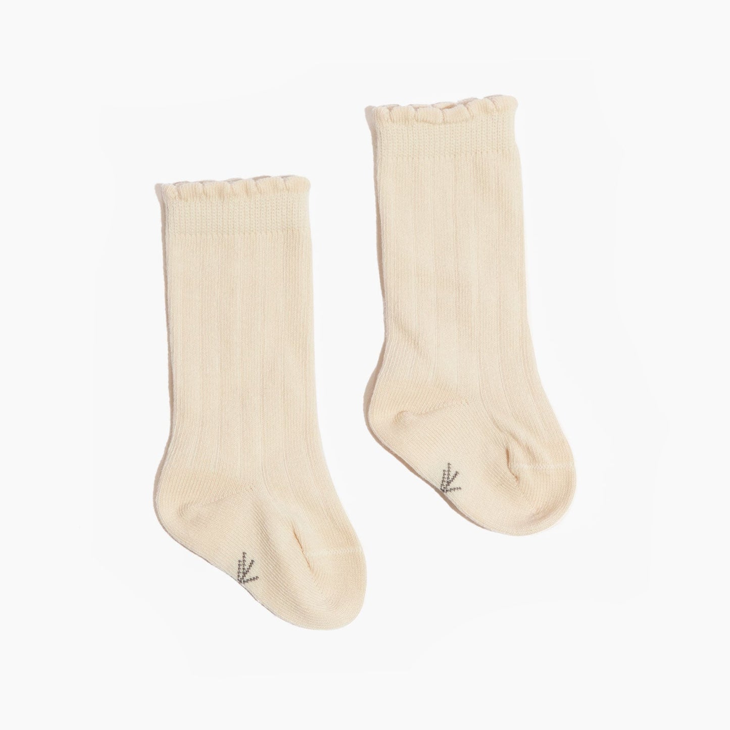 Ivory Scalloped Knee High Sock Knee High Sock Socks