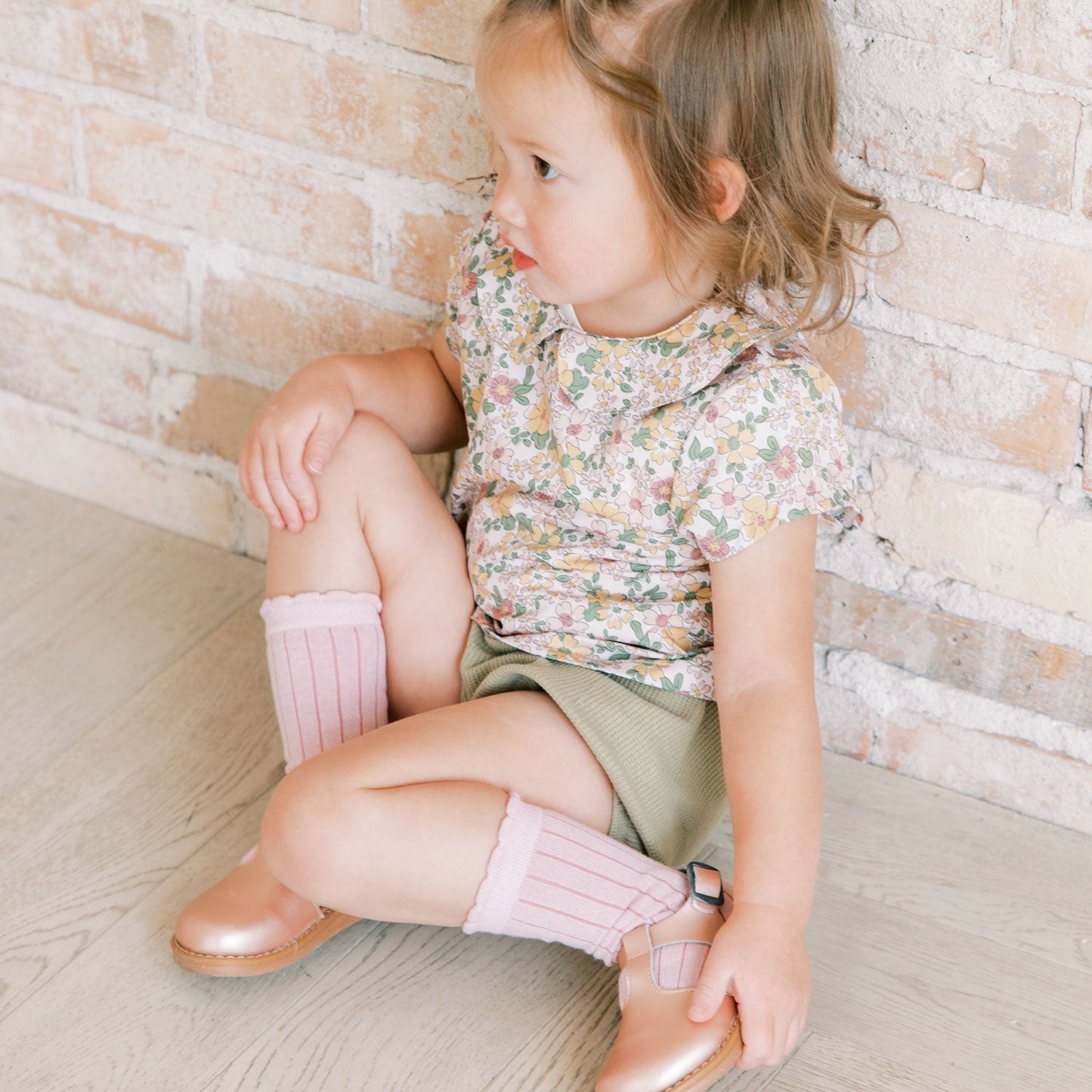 Blush Scalloped Knee High Sock Knee High Sock Socks 