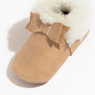 Weathered Brown Shearling Bow Mocc Shearling Bow Mocc Soft Soles