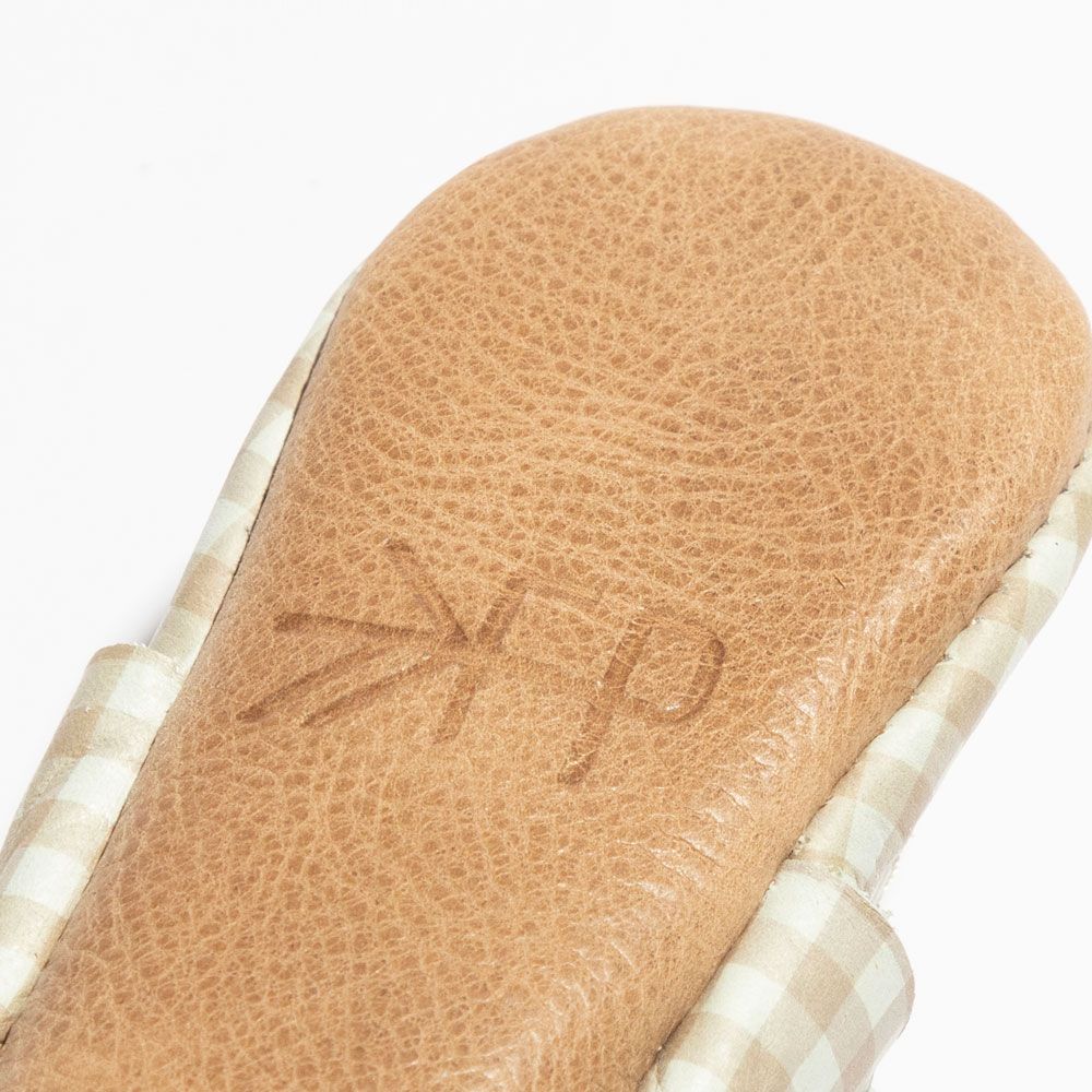 Almond Gingham Mary Jane Mary Jane Soft Sole 