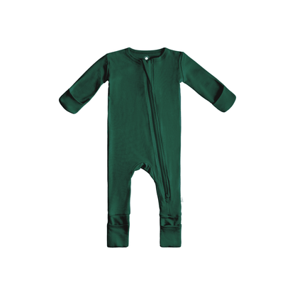 Baby Bamboo Pajamas w/ DreamCuffs® Pajamas Dreamland Baby Forest Green 0 - 3 Months 