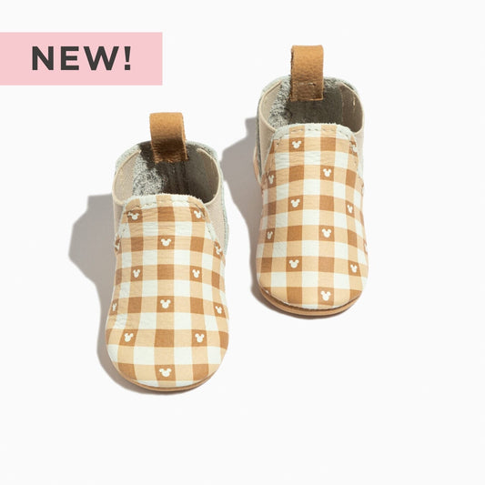 Disney Gingham Mickey Mouse Chelsea Boot Baby Shoe Chelsea Boot Soft Sole 