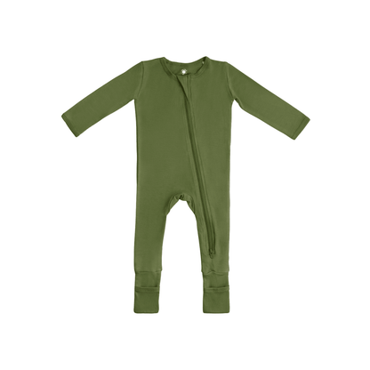 Baby Bamboo Pajamas w/ DreamCuffs® Pajamas Dreamland Baby Olive 6 - 9 Months 