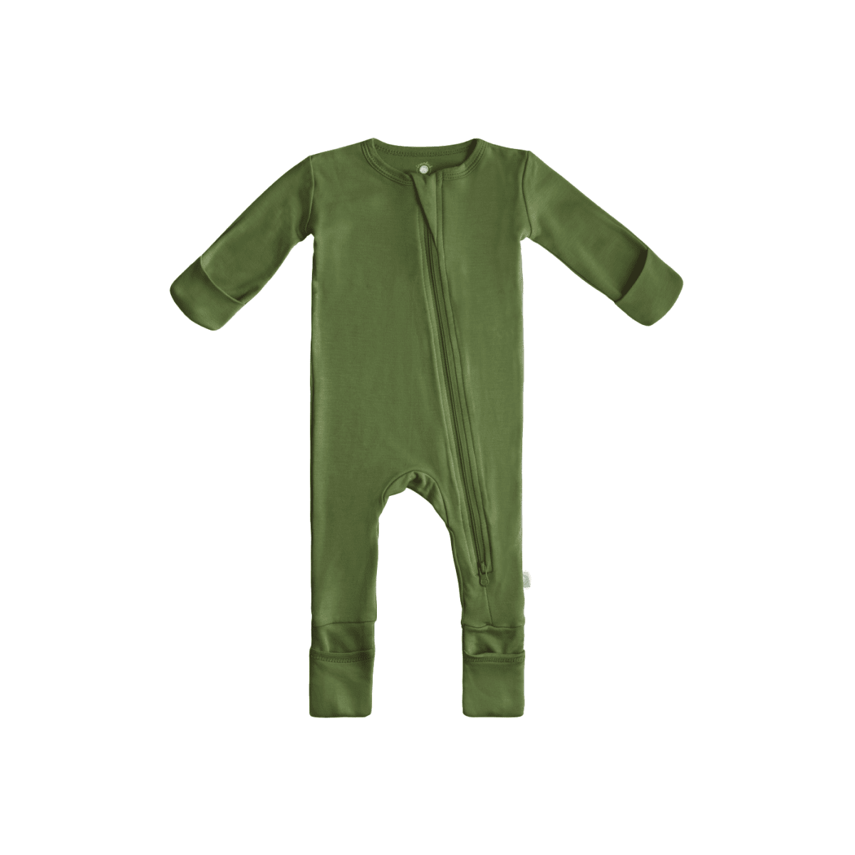 Baby Bamboo Pajamas w/ DreamCuffs® Pajamas Dreamland Baby Olive 0 - 3 Months 