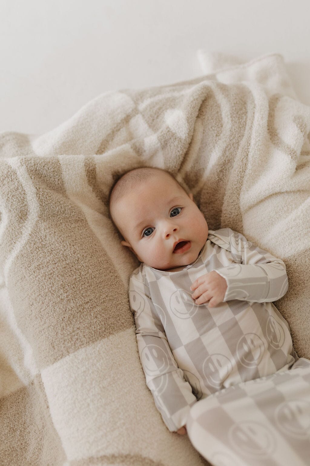 Bamboo Knotted Gown | Smile Checkerboard Knotted Gown forever french baby 