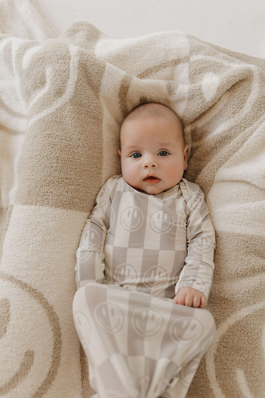 Bamboo Knotted Gown | Smile Checkerboard Knotted Gown forever french baby 