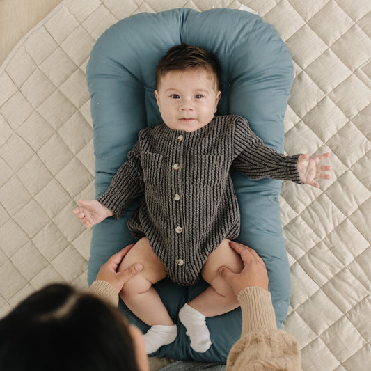 Infant Lounger Pillow - Bluejay