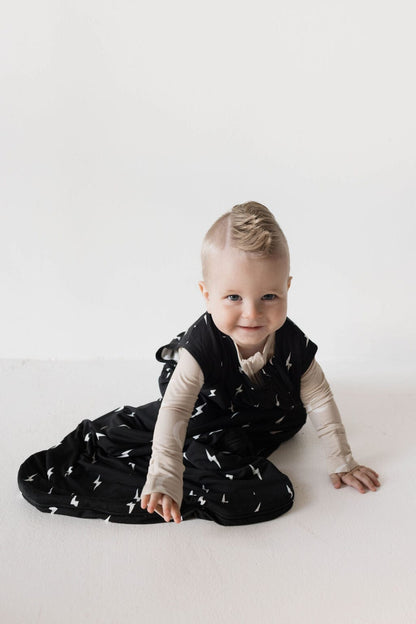 Bamboo Sleep Sack | Midnight Lightning Bolt sleep sack forever french baby 