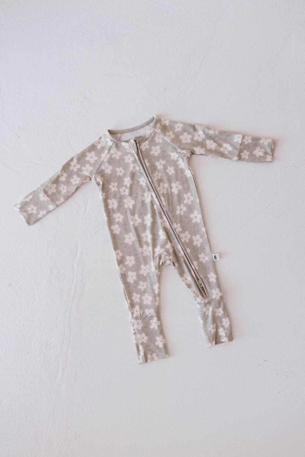 Bamboo Zip Pajamas | French Gray Floral forever french baby Newborn 