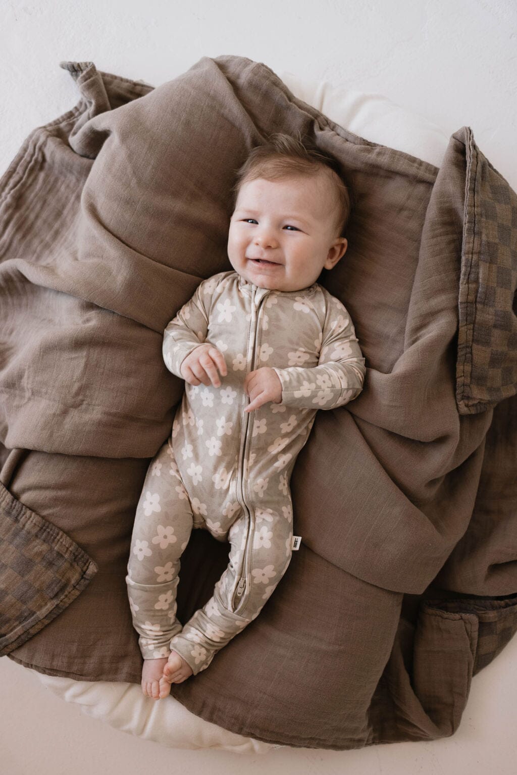 Bamboo Zip Pajamas | French Gray Floral forever french baby 