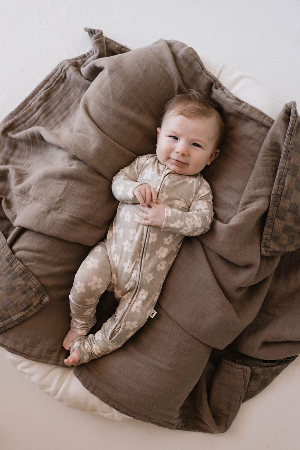 Bamboo Zip Pajamas | French Gray Floral forever french baby 