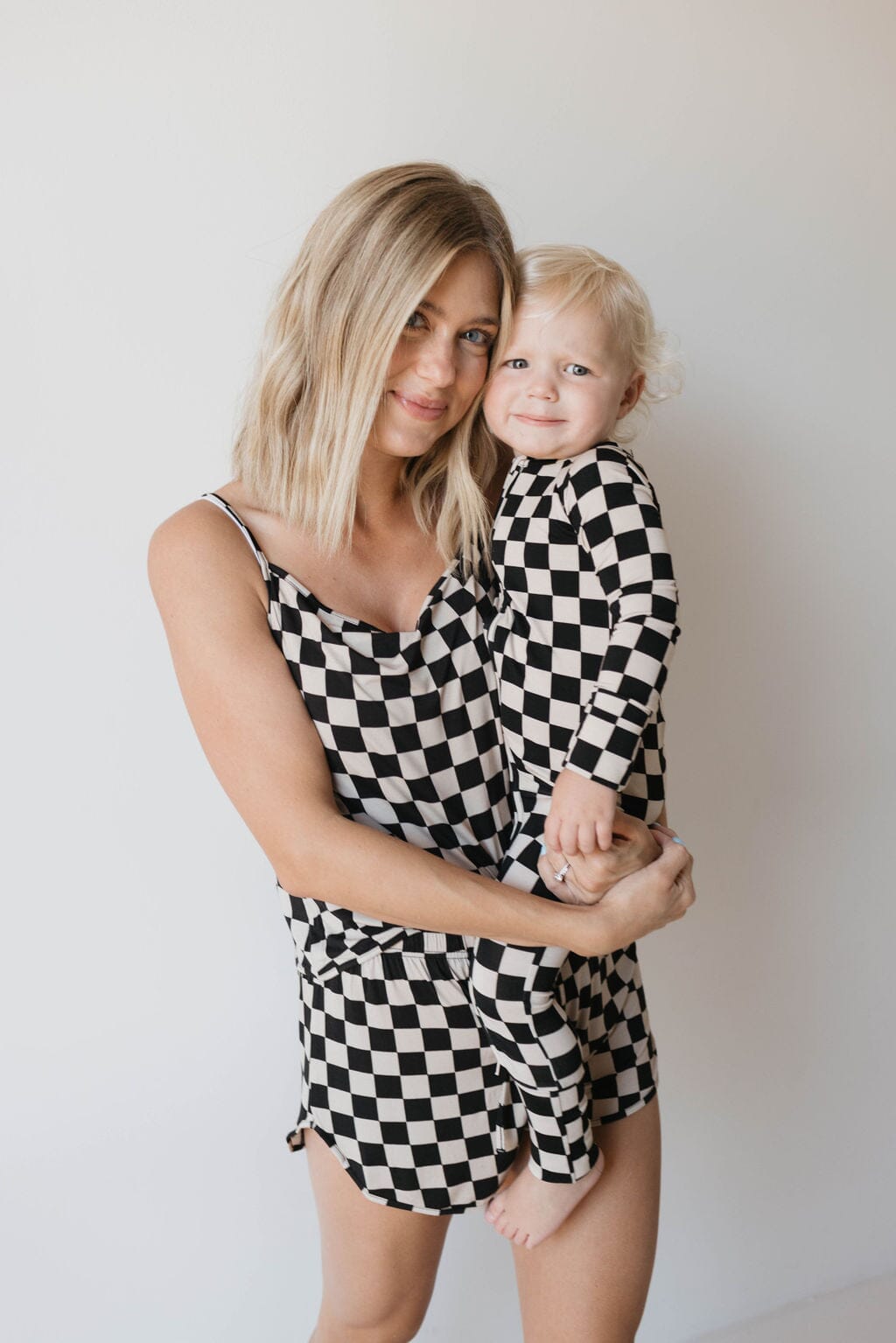 Bamboo Zip Pajamas | Black Checkerboard pajamas forever french baby 