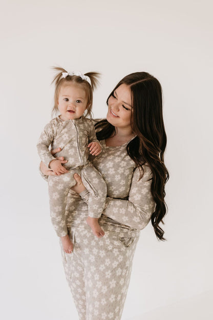 Bamboo Zip Pajamas | French Gray Floral forever french baby 